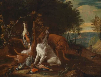 Paysage avec nature morte de chasse